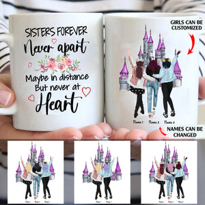 Never Apart Maybe in Distance But Never At Heart personalized coffee mugs gifts custom christmas mugs