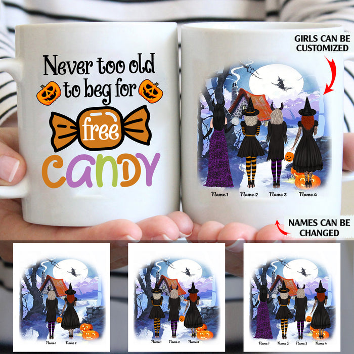 Never Too Old To Beg For Free Candy personalised gift customized mug coffee mugs gifts custom christmas mugs