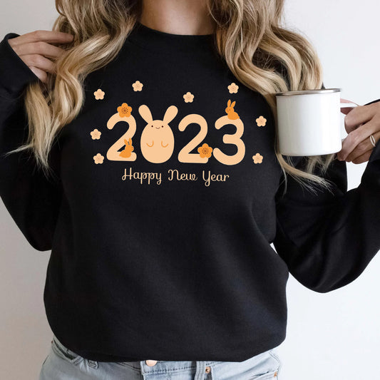 New Years Eve Sweatshirt, Hello 2023 Happy New Years Shirt,Happy New Year Festive Party Shirts For Women,Cute Crewneck Matching Kids Toddler
