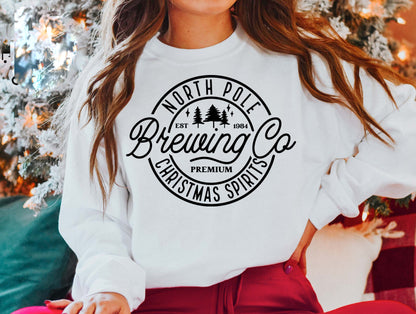 North Pole Brewing Co Sweatshirt, Christmas Sweatshirt, Premium Christmas Spirit, Brewing Co Sweatshirt, North Pole sweater, Brewing Co