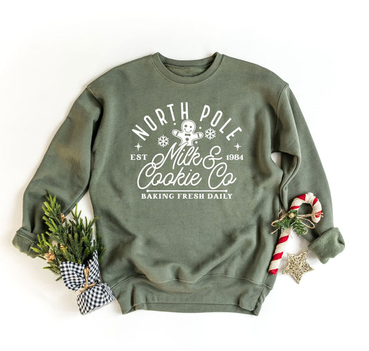 North Pole Milk and Cookie Co, Christmas Sweatshirt, Baking Christmas Sweater, Christmas Cookie Hoodie, Gingerbread Sweater, Christmas Gift