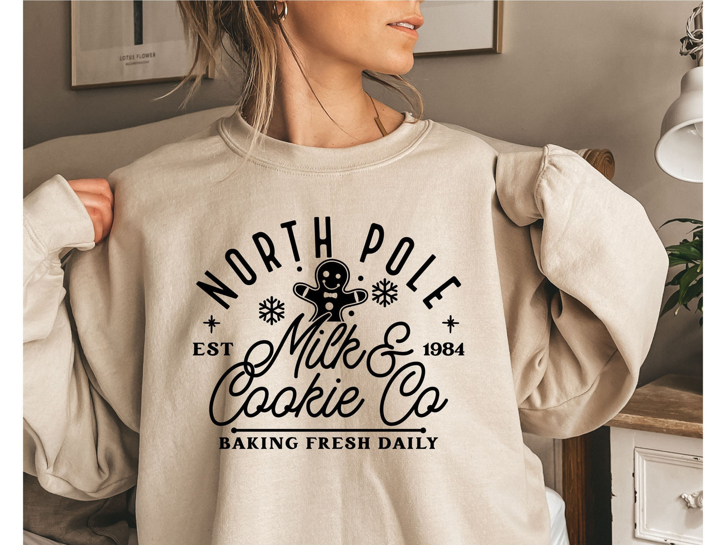 North Pole Milk and Cookie Co, Christmas Sweatshirt, Baking Christmas Sweater, Christmas Cookie Shirt, Gingerbread Sweater, Christmas Gift