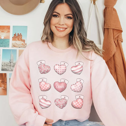 Nurse Valentine T-Shirt Valentine's Day for Nurses, Candy Heart Valentines Sweatshirt, Nurse Crew Long Sleeve, Xoxo Hoodie
