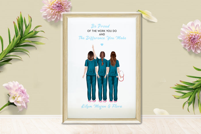 Personalized Picture Gifts for Colleague, Gifts for Nurses, Nurse Print, Thank you Nurse Gift, Key workers Gift, Isolation Gift, Personalised Gift, Gift for Her
