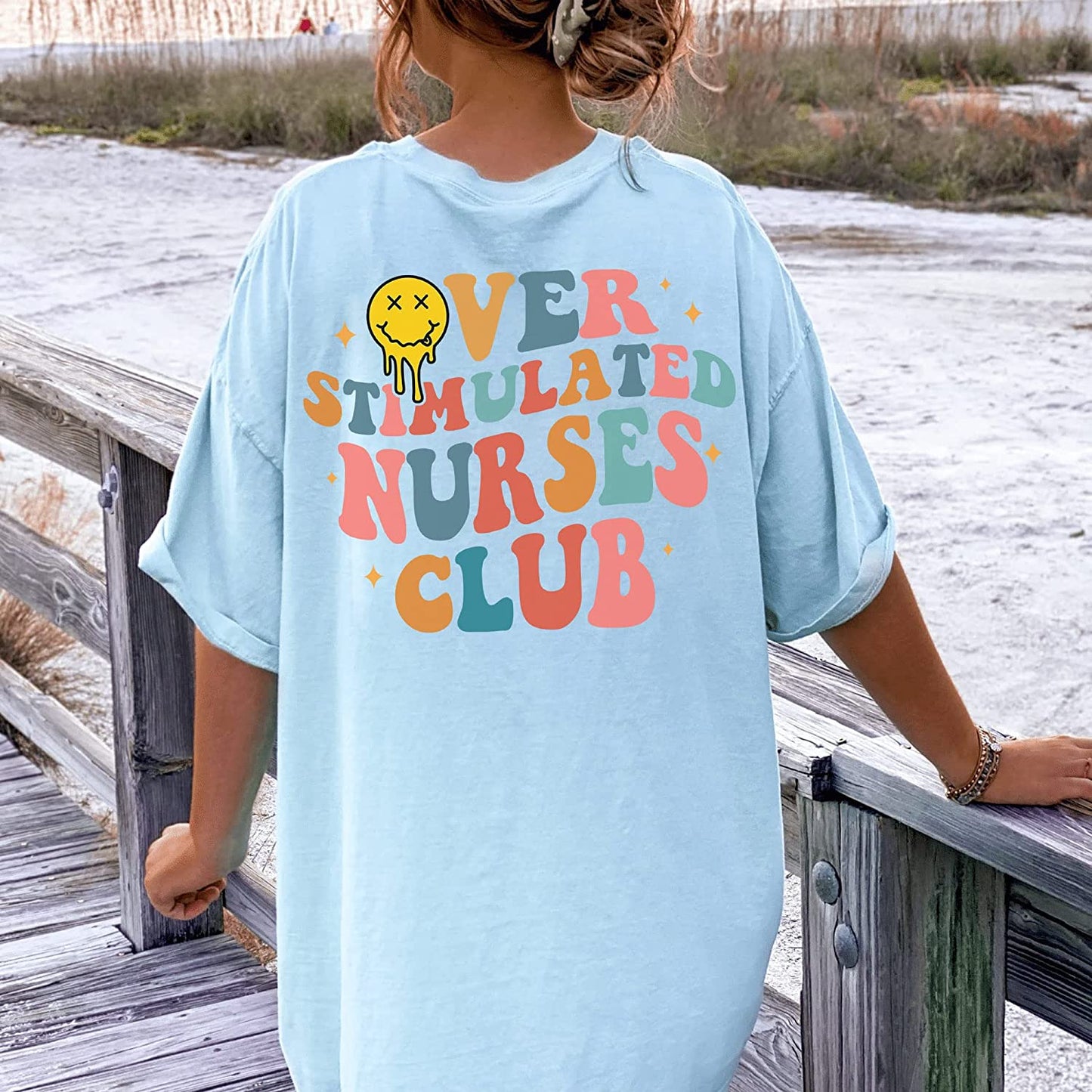Overstimulated Nurses Club T-Shirt, Cute Retro Nurse Sweatshirt, Funny NICU Nurse Long Sleeve, OB Doctor Hoodie