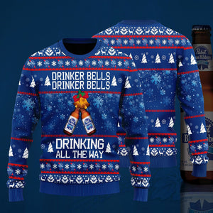 Pabst Blue Ribbon Drinker Bells Drinker Bells Drink Sweater, Christmas Ugly Sweater, Christmas Gift, Gift Christmas 2022