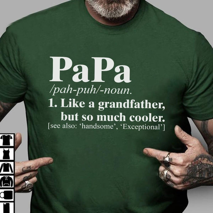 Dad shirt Papa Pah Pah puh Noun Like A Grandfather But So Much Cooler T-shirt