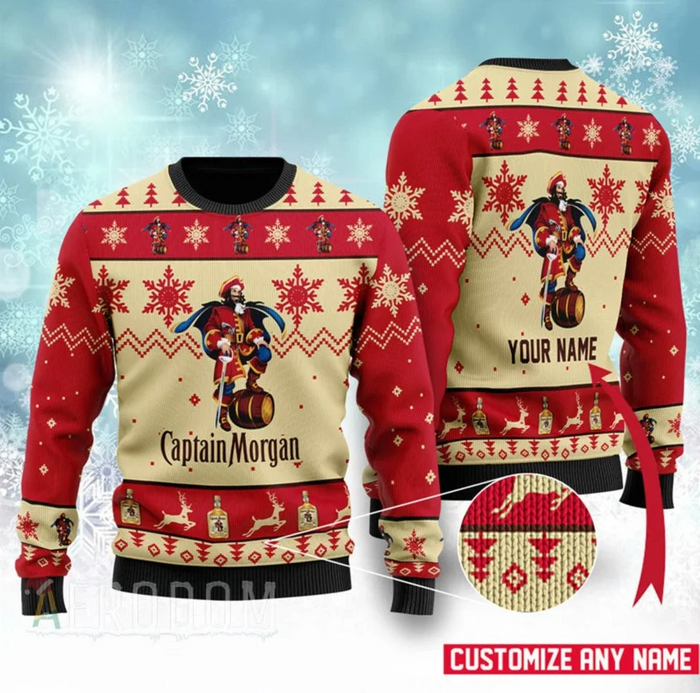 Personalized Captain Morgan Christmas Sweater Knitted Ugly Christmas Sweater,Christmas Ugly Sweater,Christmas Gift,Gift Christmas 2024