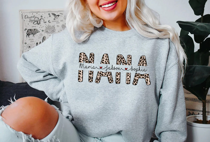 Personalized Grandma Sweatshirt, Custom Nana Sweatshirt Grandkid names Grandma Sweatshirt, Blessed to be called Nana Custom Kidname gift shirt