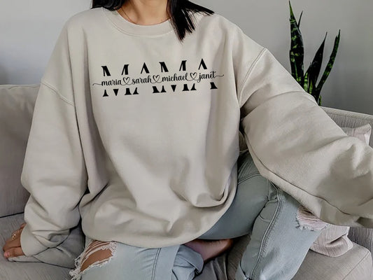 Personalized Mama Sweatshirt, Gift For Mom, Gift For Grandma, Mama Shirt Kids Names Shirt