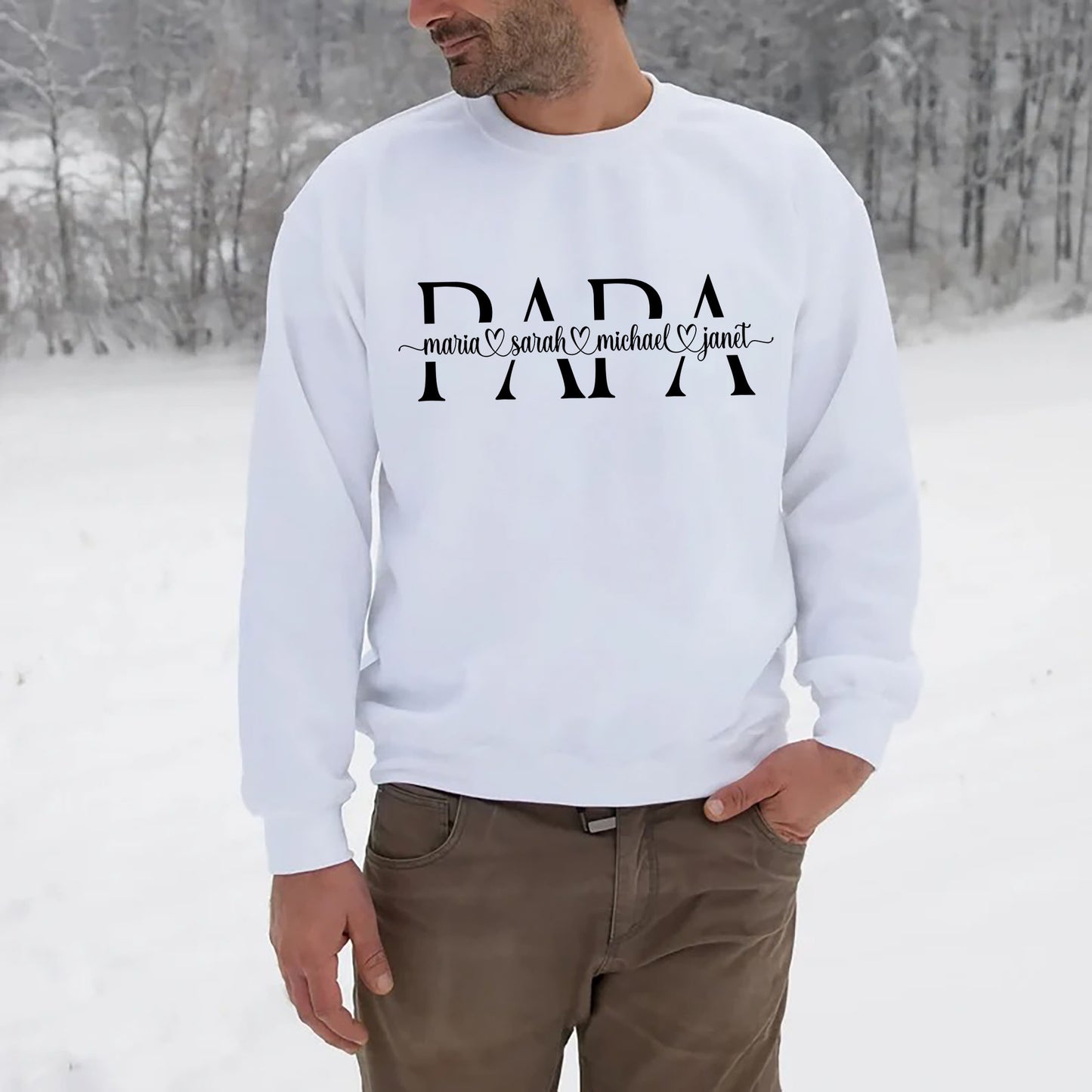 Personalized Papa Sweatshirt, Gift For Daddy, Gift For Grandpa, Papa Shirt Kids Names Shirt