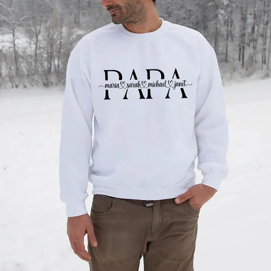 Personalized Papa Sweatshirt, Gift For Daddy, Gift For Grandpa, Papa Shirt Kids Names Shirt