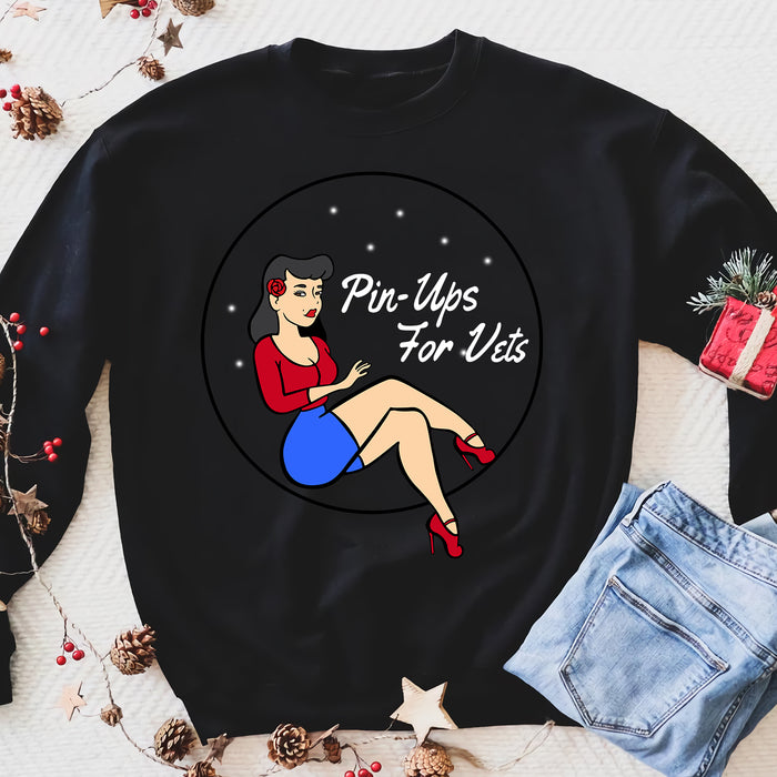 Pin-Ups for Vets funny sweatshirt gifts christmas ugly sweater for men and women