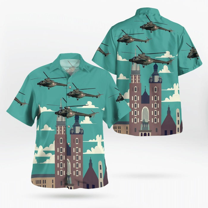 Polish Air Force PZL W-3 Sokół Hawaiian Shirt,Hawaiian Shirt Gift,Christmas Gift