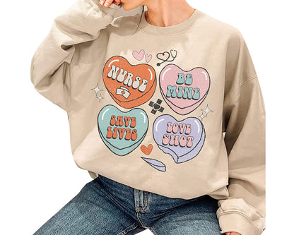 Positive Affirmations Nurse T-Shirt, Love heart nurse Vday Sweatshirt, Nurse valentine Long Sleeve, Peds Picu Cute XoXo Hoodie for couple