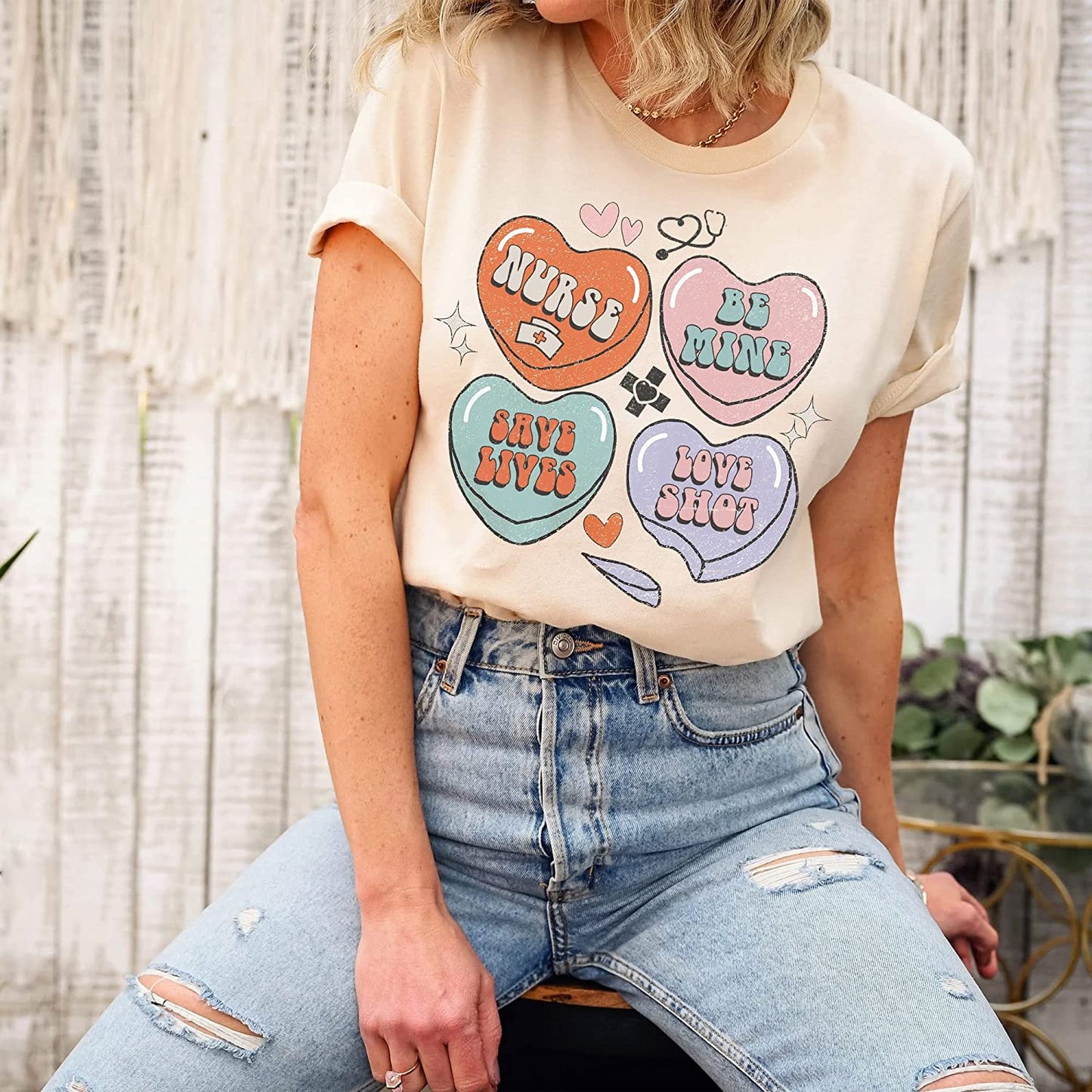 Positive Affirmations Nurse T-Shirt, Love heart nurse Vday Sweatshirt, Nurse valentine Long Sleeve, Peds Picu Cute XoXo Hoodie for couple