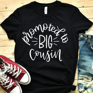 Promoted to Big Cousin T-Shirts for Toddler Girls Fun Family Outfits One Piece Tee Youth shirt Toddler Jersey T-Shirt