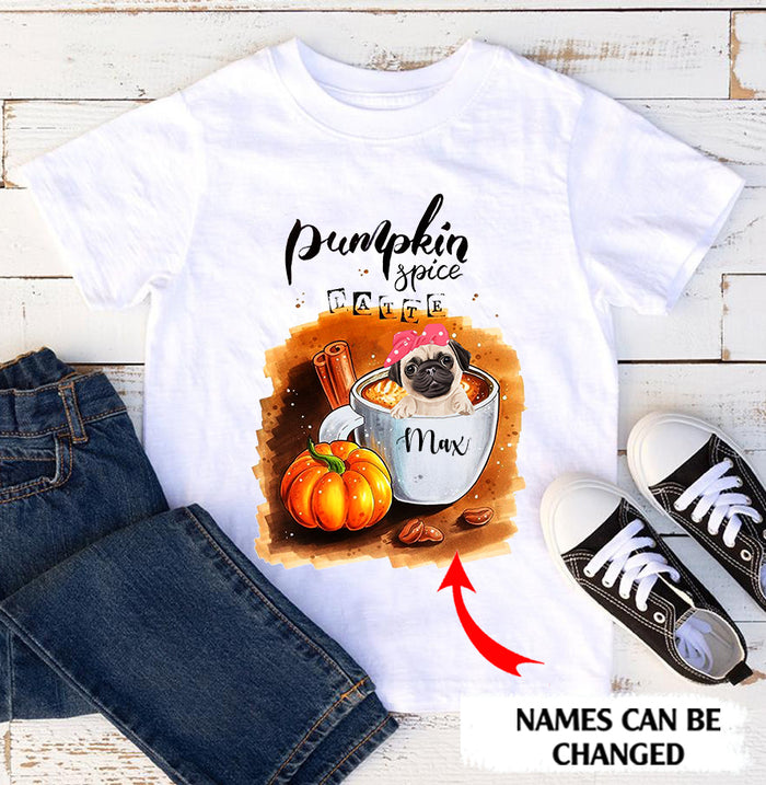 Pumpkin Spice Latte Personalized Halloween Dog Standard T-shirt