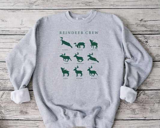 Reindeer Crew Sweatshirt, Christmas Sweatshirt, Reindeer Sweatshirt, Funny Christmas Sweatshirt, Christmas Holiday Sweatshirt