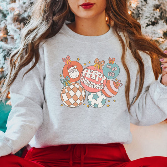 Retro Christmas Ornament Sweatshirt, Vintage Christmas Shirt, Retro Christmas Shirt, Christmas Shirt For Women, Christmas Sweater