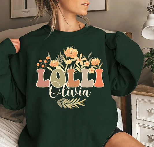 Retro Lolli Shirt, Lolli Ombre, New Grammy, Lolli Shirt, Pregnancy Reveal, Baby Shower Gift, Lolli & Pop, Grammy, wild flower mom