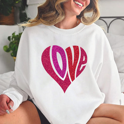 Retro Love Heart Sweatshirt, Retro Style Valentine's Shirt, Valentine's Day Shirt, Valentine's Day Gift, Love Heart Shirt