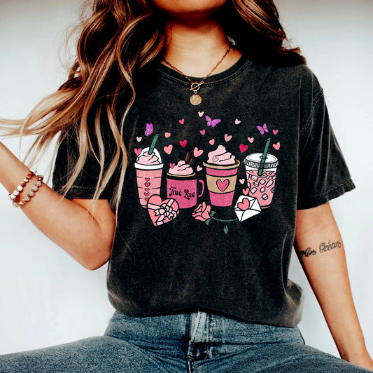 Retro Valentines Day Shirt,Valentines Day Shirts For Woman,Latte Valentine Shirt,Valentines Day Gift,Valentines Coffee Lover Gift