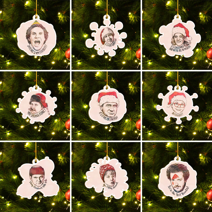 Stay Home Christmas Tree Ornament Set of 9, Quarantined Christmas Eve Alone Ornament, Funny Family Gift Idea