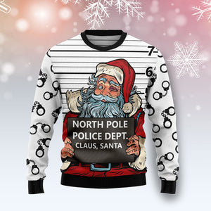 Santa Claus Arrested By North Pole Police Ugly Sweater, Christmas Ugly Sweater, Christmas Gift, Gift Christmas 2022