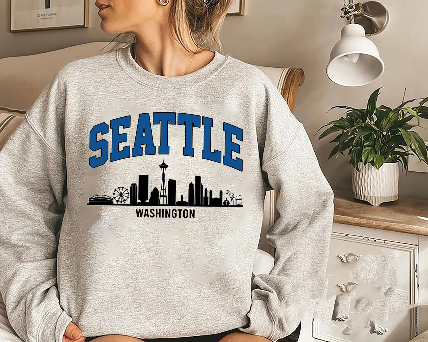 Seattle Washington College Sweatshirt, Seattle Travel Gift, Seattle Sports Fan, Distressed Seattle Sweatshirt, Seattle Student Gift Shirt