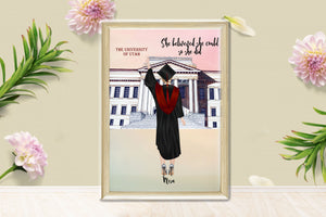 Personalized Picture Nice Personalized Graduation Print, Customized Graduation Her Printable, College Graduation Friend Gift . Personalized Portrait Print