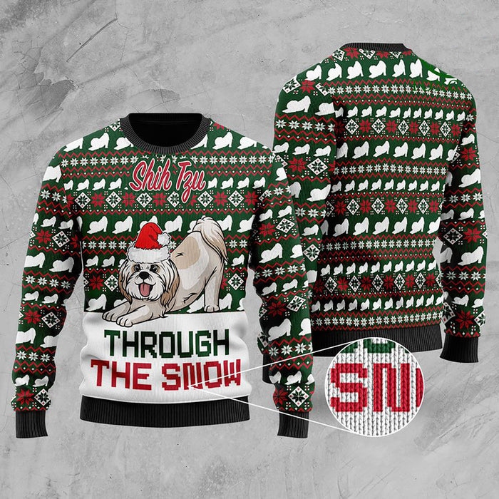 Shih Tzu Through The Snow Christmas Ugly Sweater, Christmas Ugly Sweater, Christmas Gift, Gift Christmas 2022