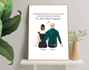 Sometimes two people have to fall apart, Canvas-Poster-Digital file meaningful gift, Love Cats gifts, Couple gift, Art Print gift