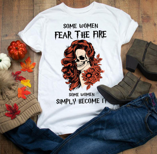 Bíonn eagla ar mhná áirithe roimh an tine nach mbíonn i gceist le mná áirithe ach T-léine