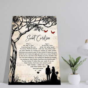 Sweet Caroline – Where it began, I can’t begin to knowing, But then I know it’s growing strong, Couple Canvas