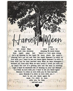 Harvest Moon – Lyrics Song Canvas