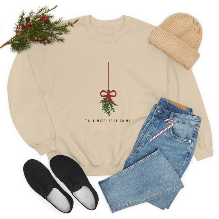 Talk mistletoe to me cute funny Christmas sweater