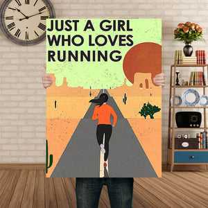 The Girl Running – Just A Girl Who Loves Running, Gift for Her Canvas, Wall-art Canvas