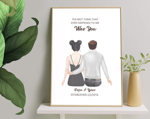 The best thing that ever happened to me was you, Canvas-Poster-Digital file meaningful gift, Love gifts, Couple gift, Art Print gift