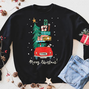 The car bring a tree and gift for christmas funny sweatshirt gifts christmas ugly sweater for men and women