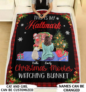 This is my Christmas movies watching blanket cat mom personalized fleece blanket gifts custom christmas blanket