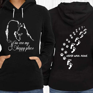 You are my happy place never walk alone, Dogs lover T-shirt, Gift for Her T-shirt