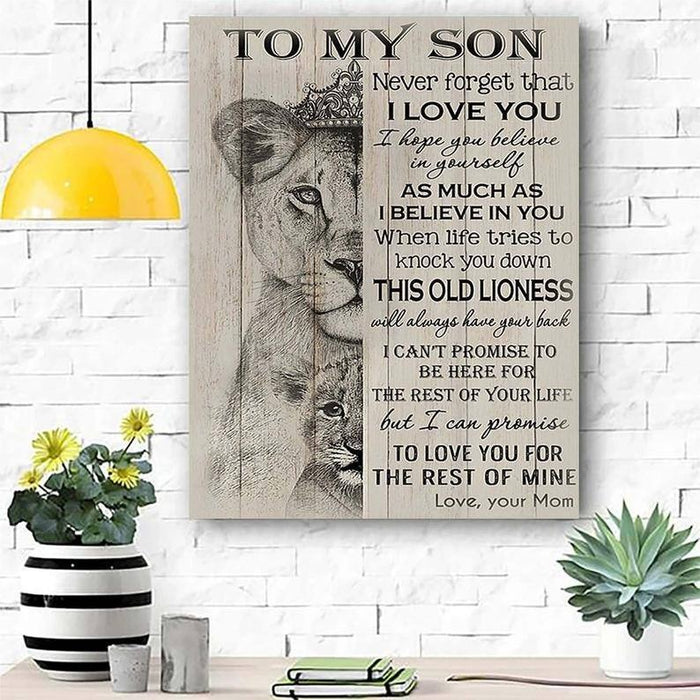 To My Son Wall Art Lion Canvas Prints