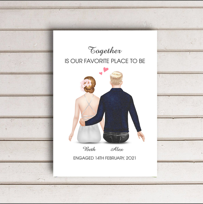 Together is our favorite place to be, Canvas-Poster-Digital file meaningful gift, Love Cats gifts, Couple gift, Art Print gift