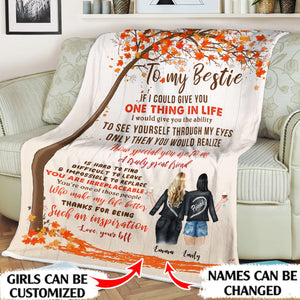 To my bestie Thanks for being such an inspiration personalized coffee blanket gifts custom christmas blanket