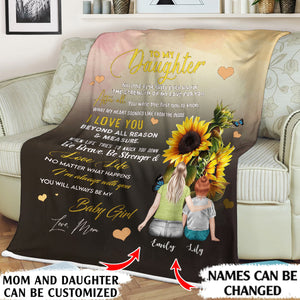 To my Daughter no one else will ever know the strength of my love for you personalized mom and daughter blanket custom christmas blanket gift