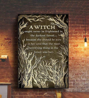 A witch ought never be frightened in the darkest forest... Wall-art Canvas