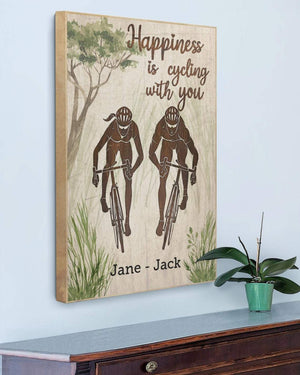 Happiness is cycling with you, Couple Canvas