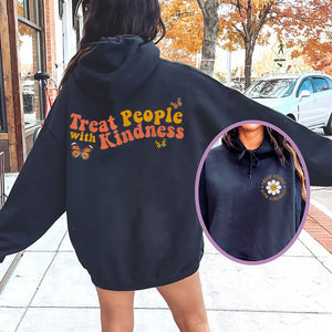 Treat People With Kindness Hoodie, Aesthetic Sweater, Preppy Hoodie, Oversized Hoodie, Aesthetic Hoodie, Trendy Hoodie with Words on Back