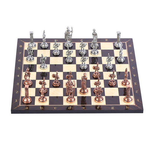 Figiúirí Stairiúla Antique Copper Rome Set Ficheall Miotail, Píosaí Lámhdhéanta
